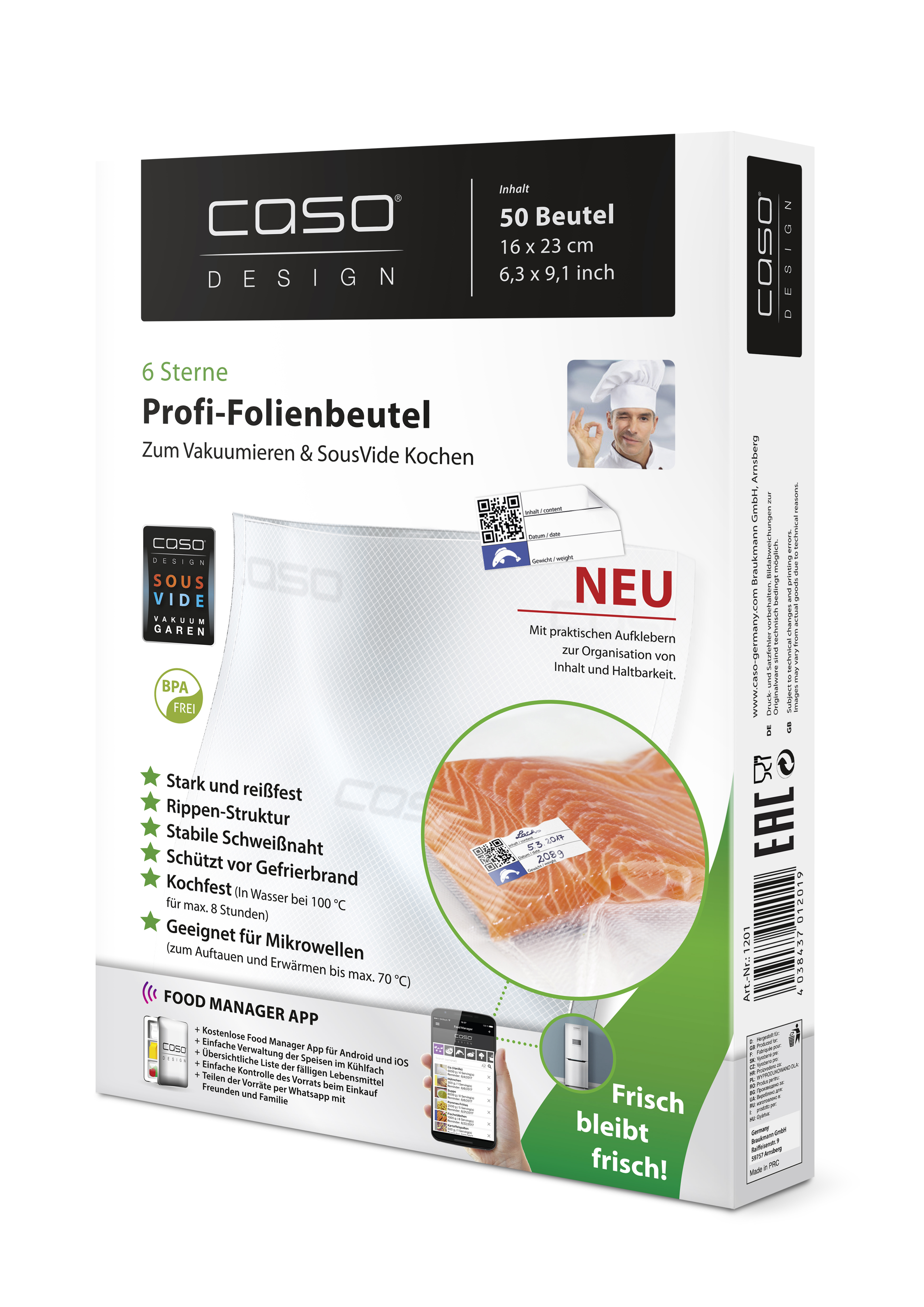 Caso Folieposer 16x23cm 50Stk - 150 my Caso Folieposer 16x23cm 50Stk - 150 my